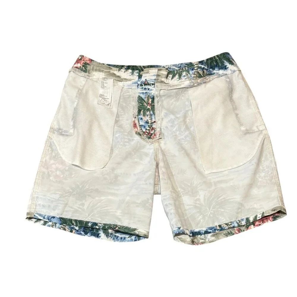 Abercrombie & Fitch Mens 32 Hawaiian Tropical Graphic Swim Trunks Board Shorts